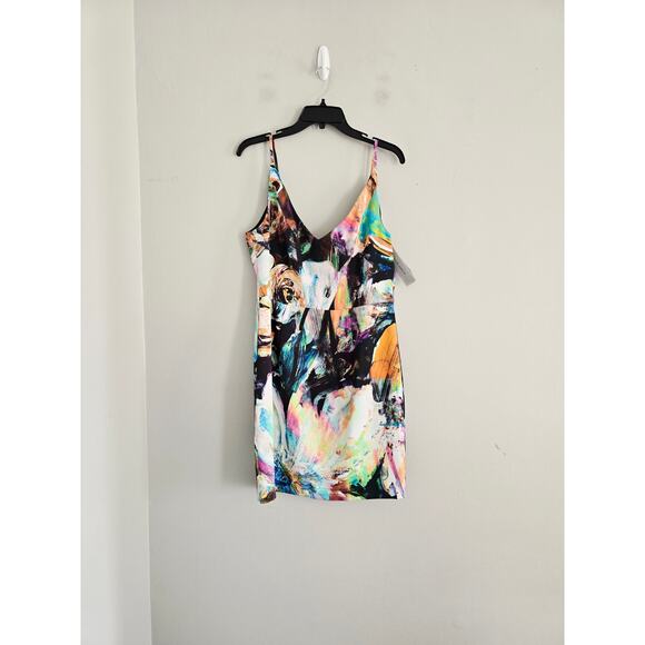Black Halo Abstract Colorful Bodycon Dress 12 NWT - Picture 6 of 6